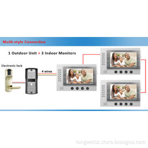 7" Villa Security Systems, Including Recording Function 700TVL Camera